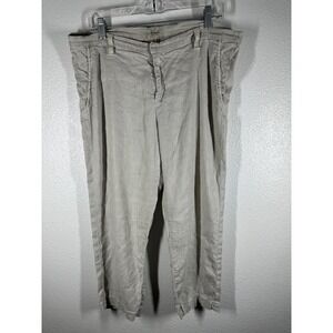 Hudson Pants Mens 32 Beige Napa Crop Trouser Linen Lyocell Made USA